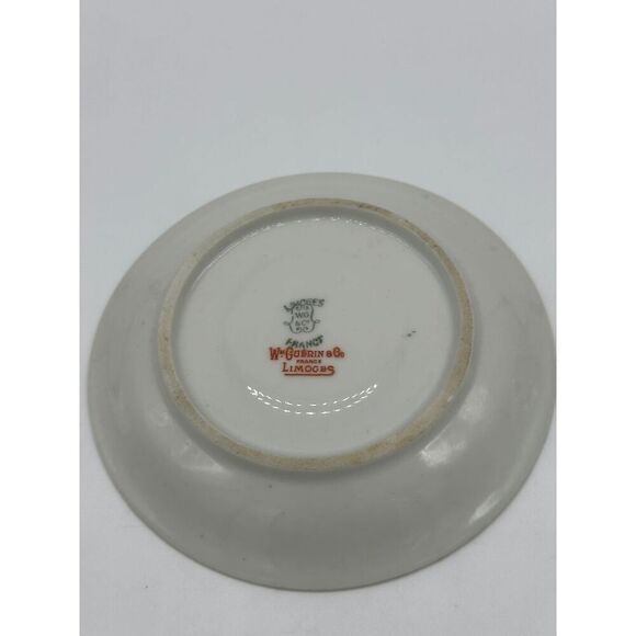 Limoges France WM Guerin Coffee Cup w/ Saucer Floral Pattern - Picture 4 of 5